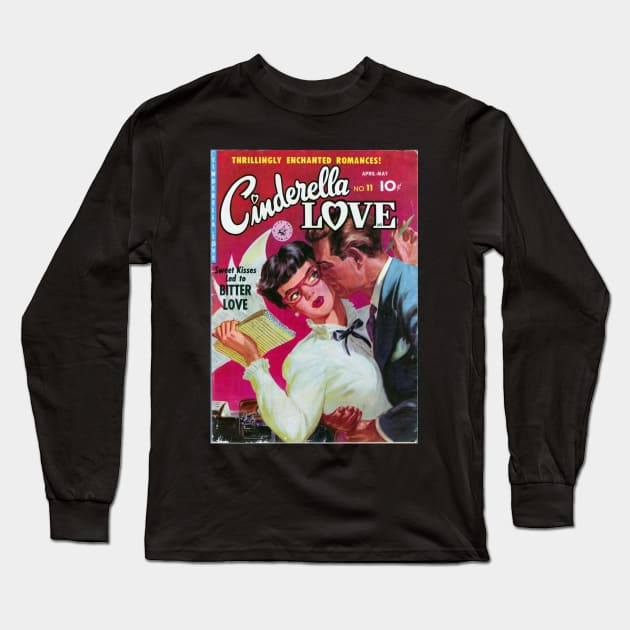 Vintage Romance Comic Book Cover - Cindarella Love Long Sleeve T-Shirt by Slightly Unhinged